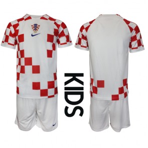 Kroatien kläder Barn VM 2022 Hemmatröja Kortärmad (+ korta byxor)